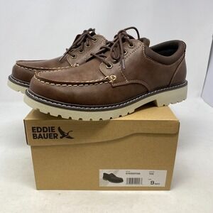 Eddie Bauer Stridertan Lug Sole Casual Shoes Mens 9M Vegan Leather Brown
